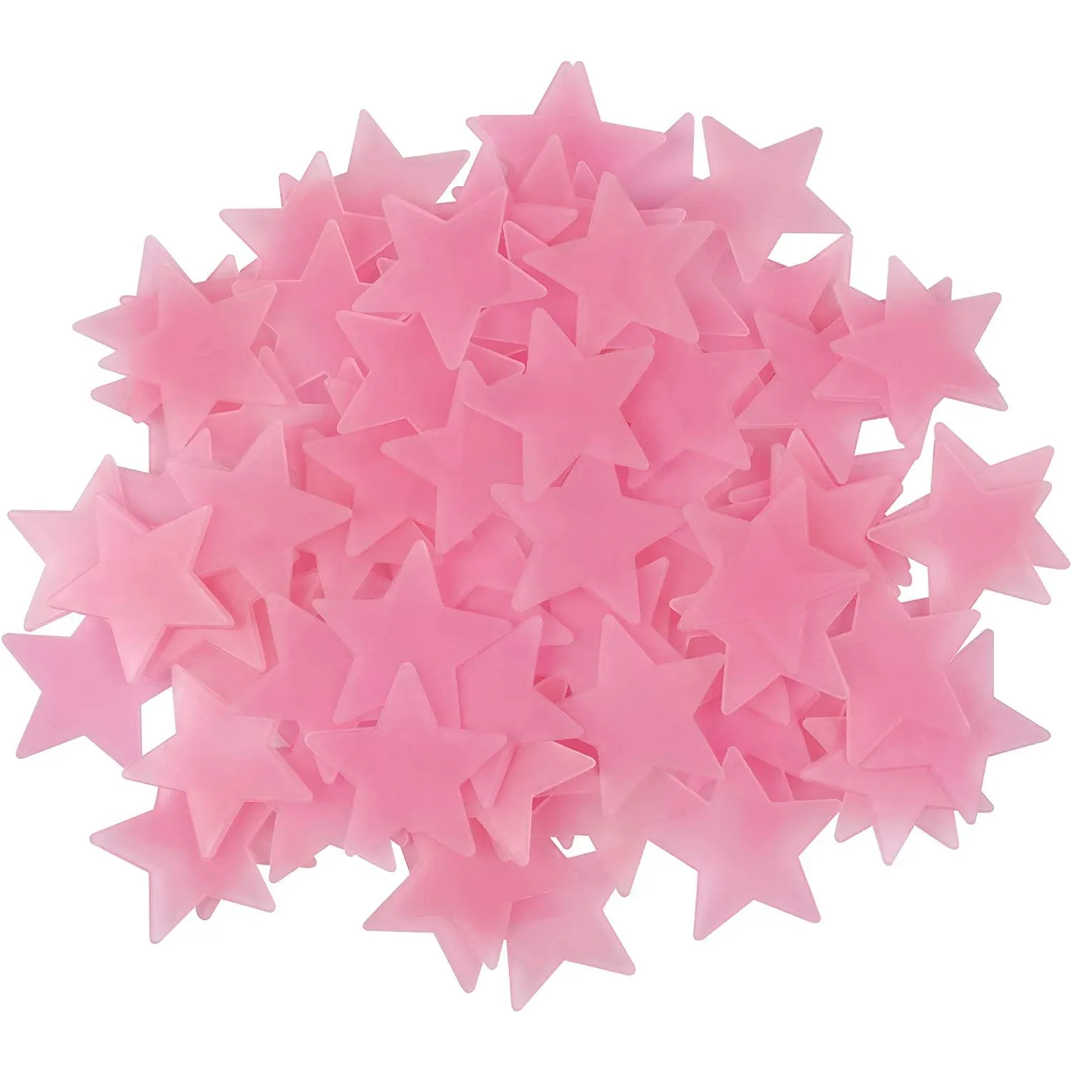 100-Pieces: Colorful Luminous Stars Plastic Wall Sticker