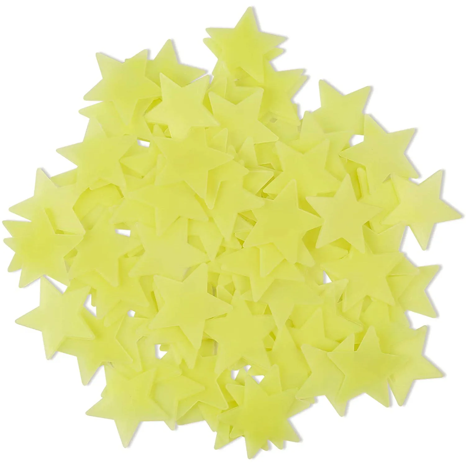 100-Pieces: Colorful Luminous Stars Plastic Wall Sticker