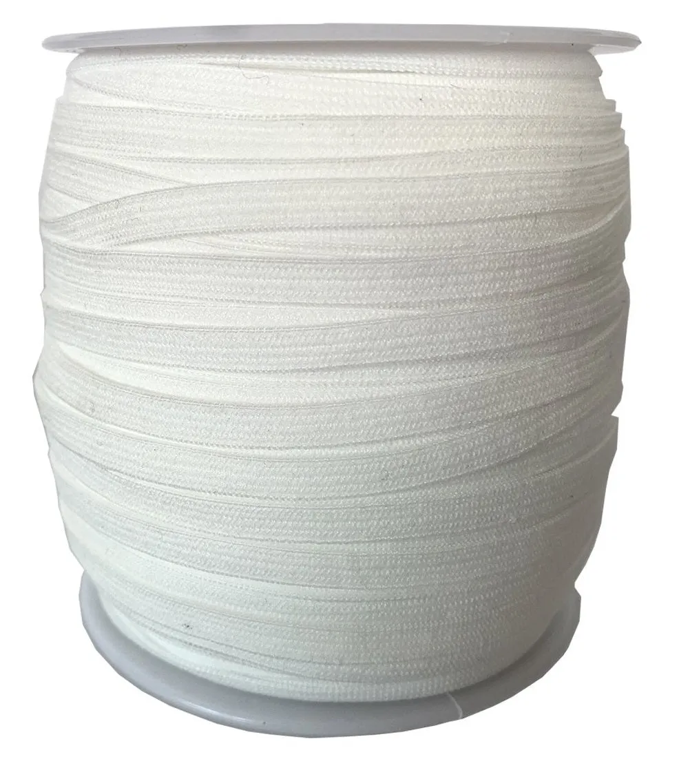 1/4" White Elastic Band - 100 yards