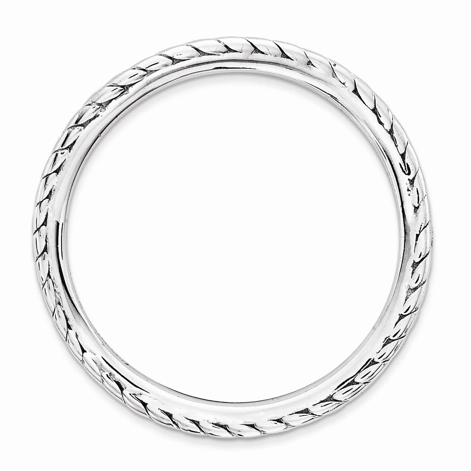 1.5mm Stackable Sterling Silver Curved Wheat Band