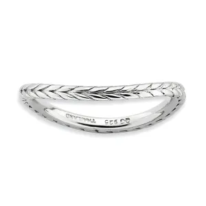 1.5mm Stackable Sterling Silver Curved Wheat Band