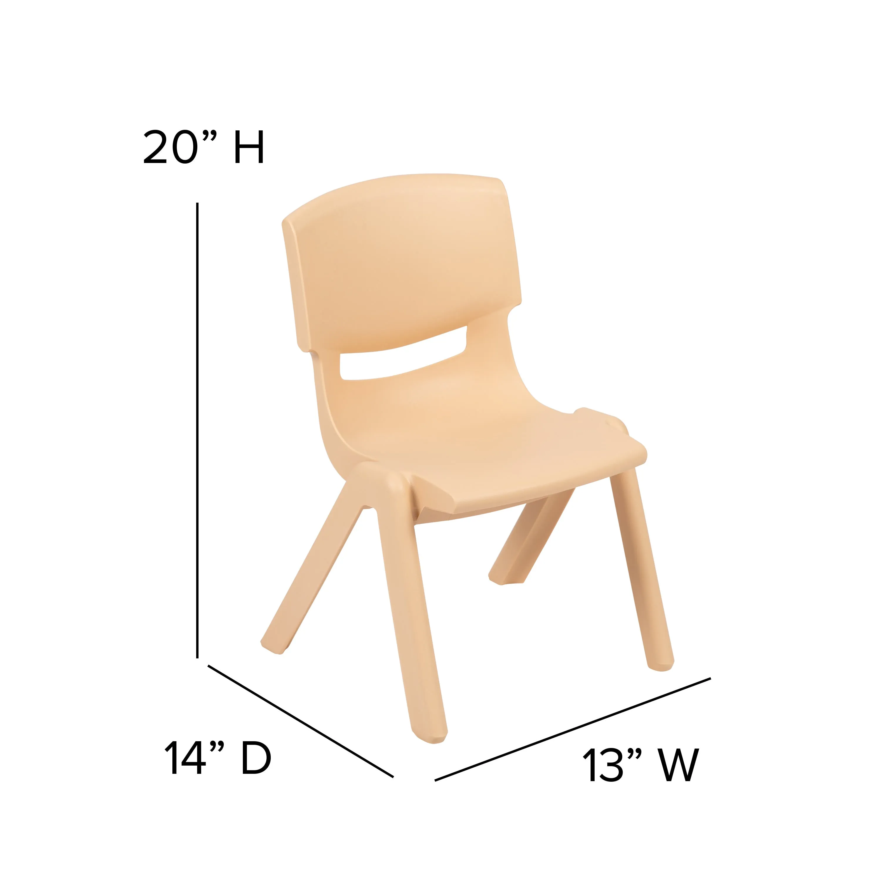 2 Pack Plastic Stackable School Chair with 10.5" Seat Height