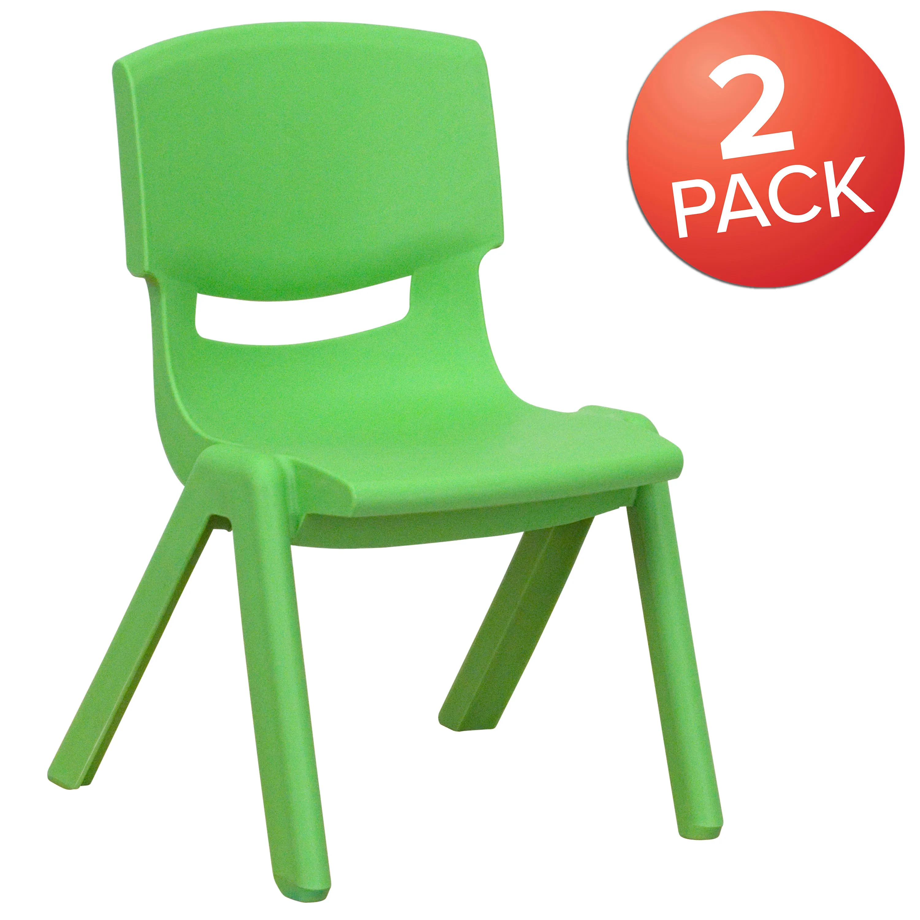 2 Pack Plastic Stackable School Chair with 10.5" Seat Height