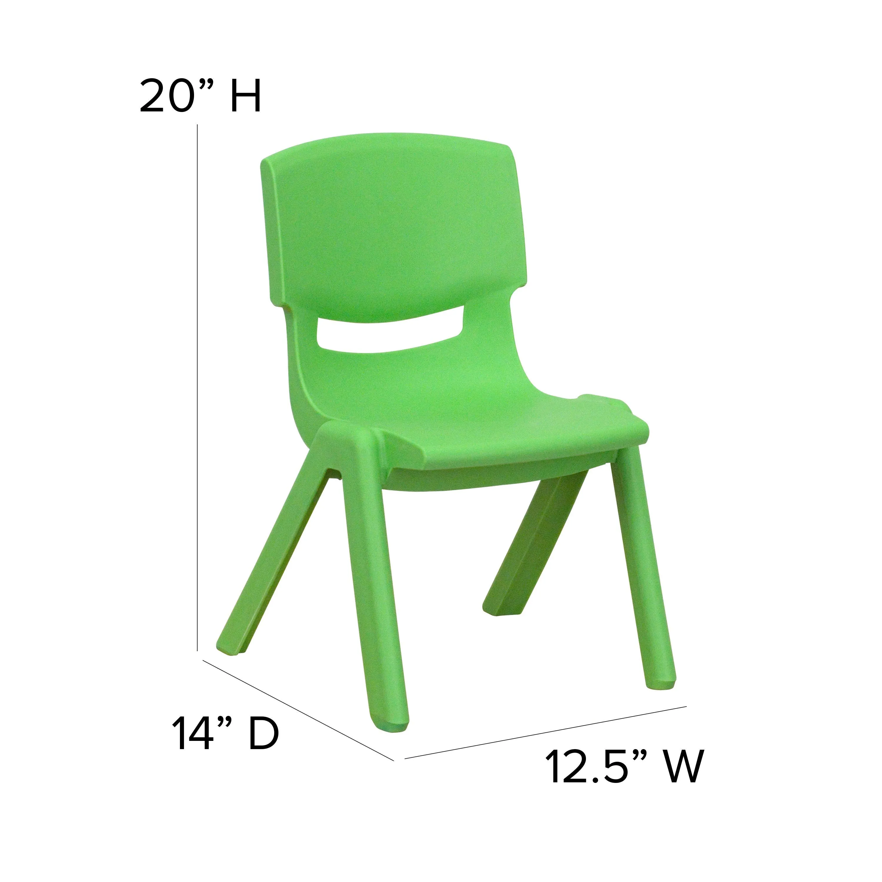 2 Pack Plastic Stackable School Chair with 10.5" Seat Height