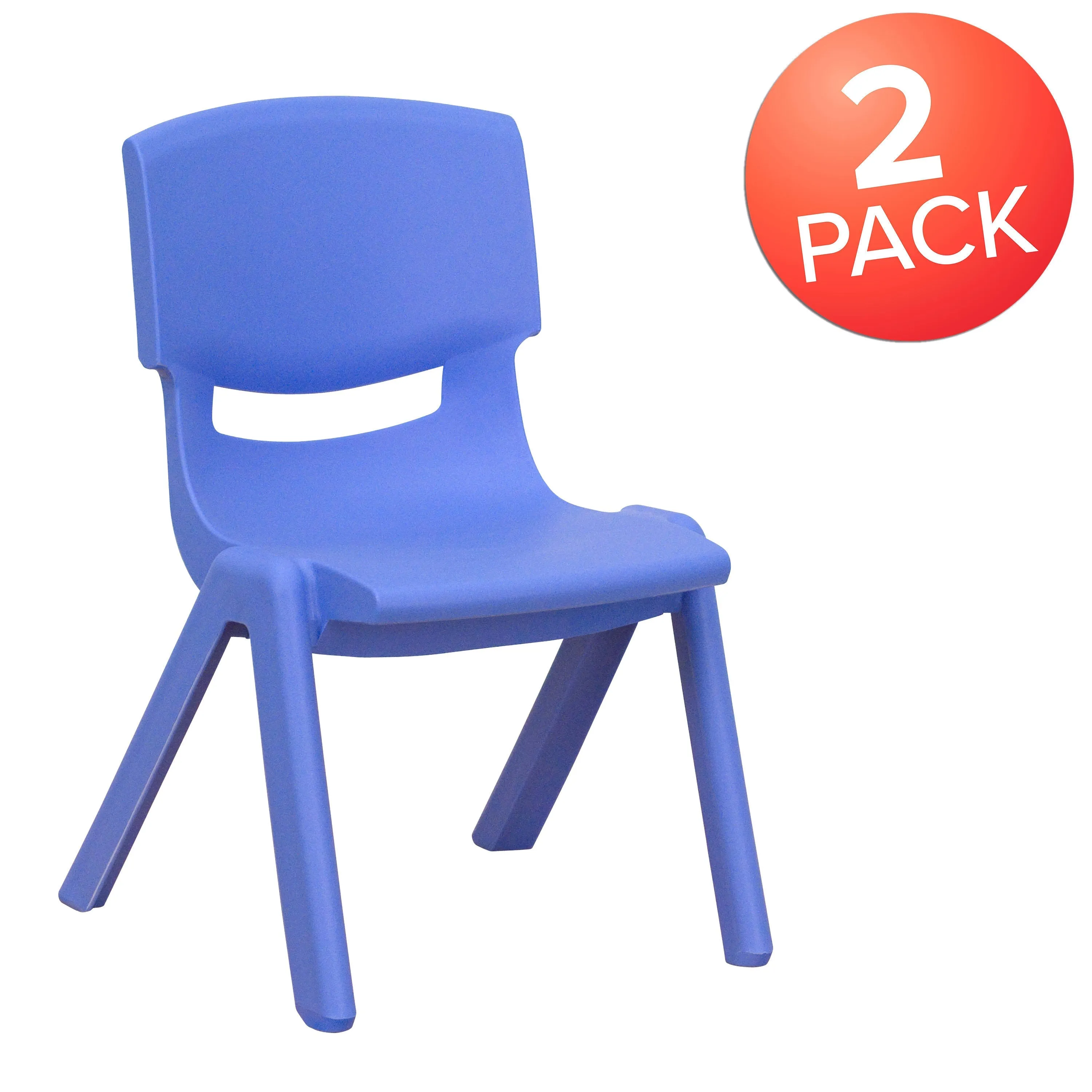 2 Pack Plastic Stackable School Chair with 10.5" Seat Height