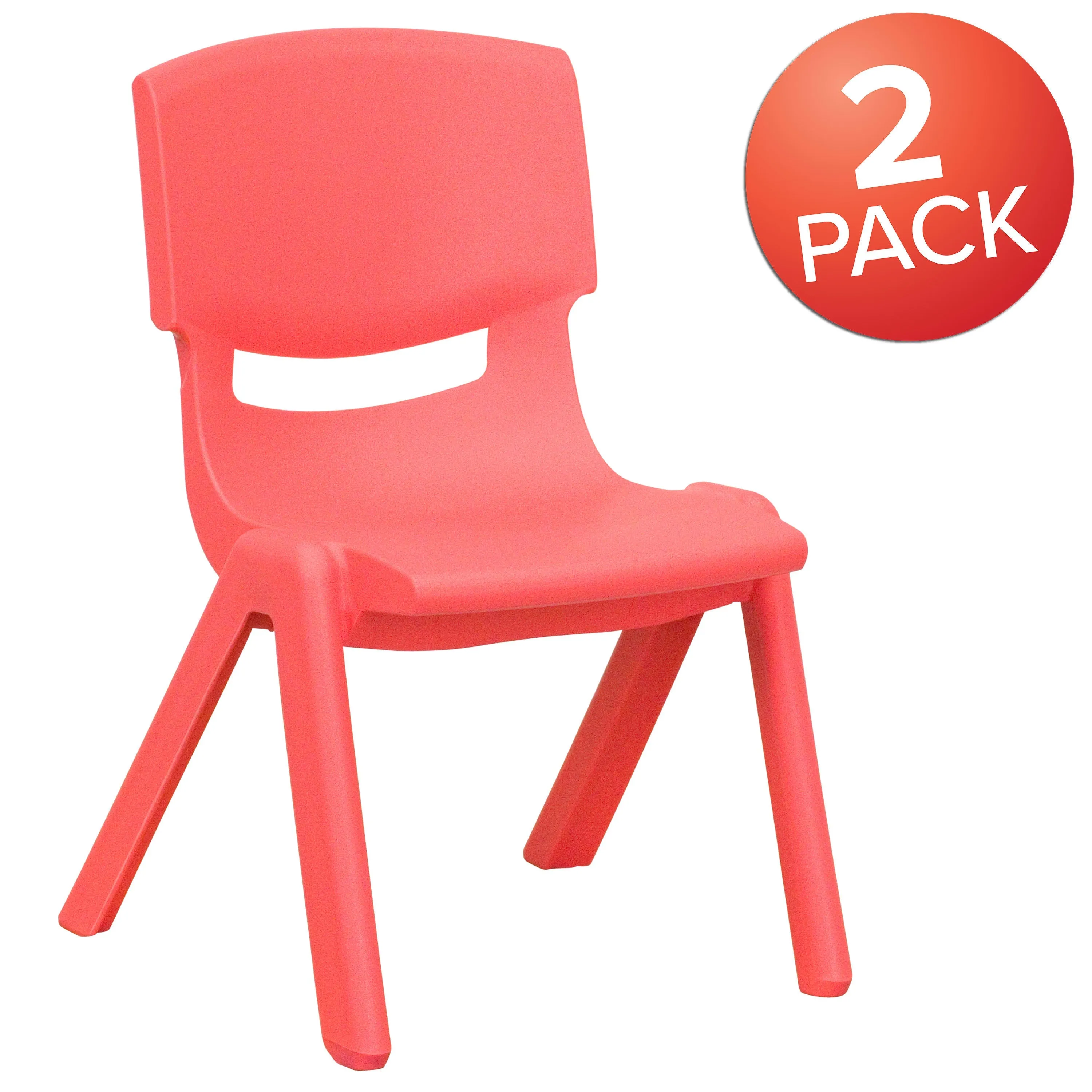 2 Pack Plastic Stackable School Chair with 10.5" Seat Height