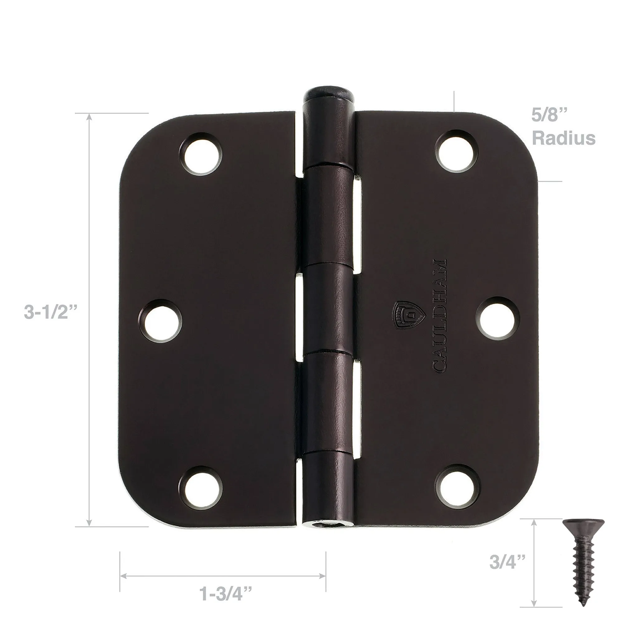 3-1/2" Heavy-Duty Interior Door Hinges - Oil Rubbed Bronze- Cauldham