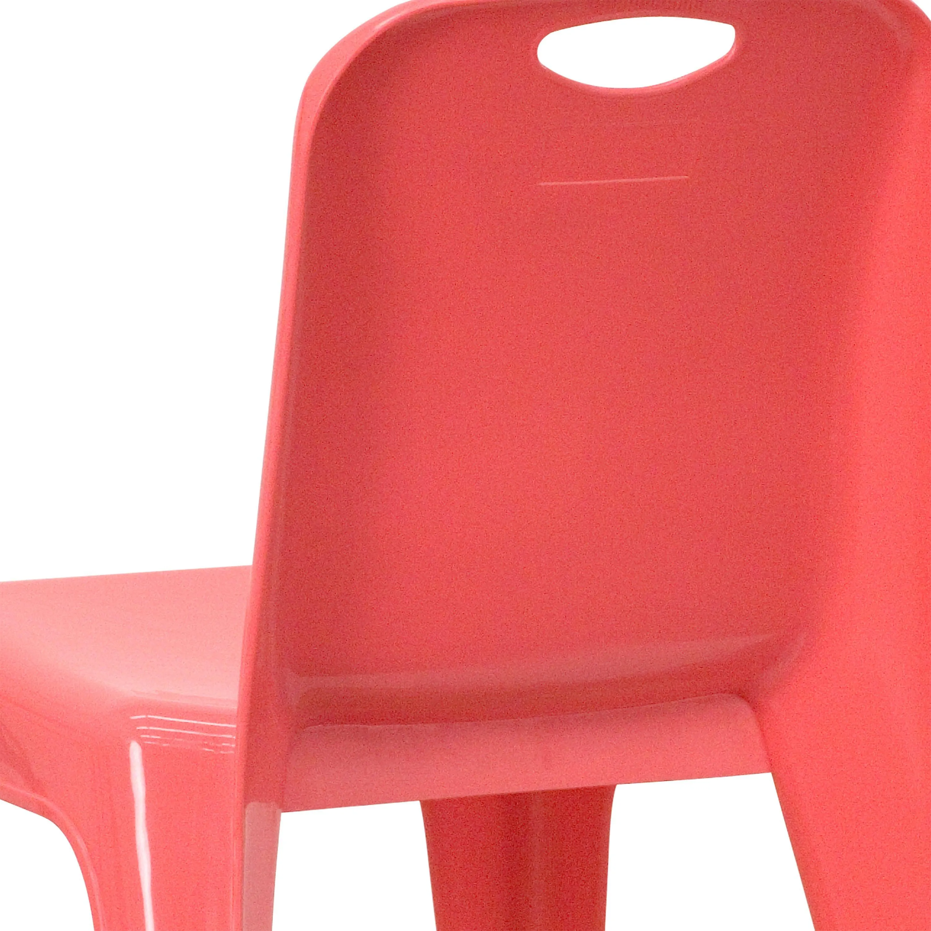 4 Pack Plastic Stackable School Chair with Carrying Handle and 11'' Seat Height