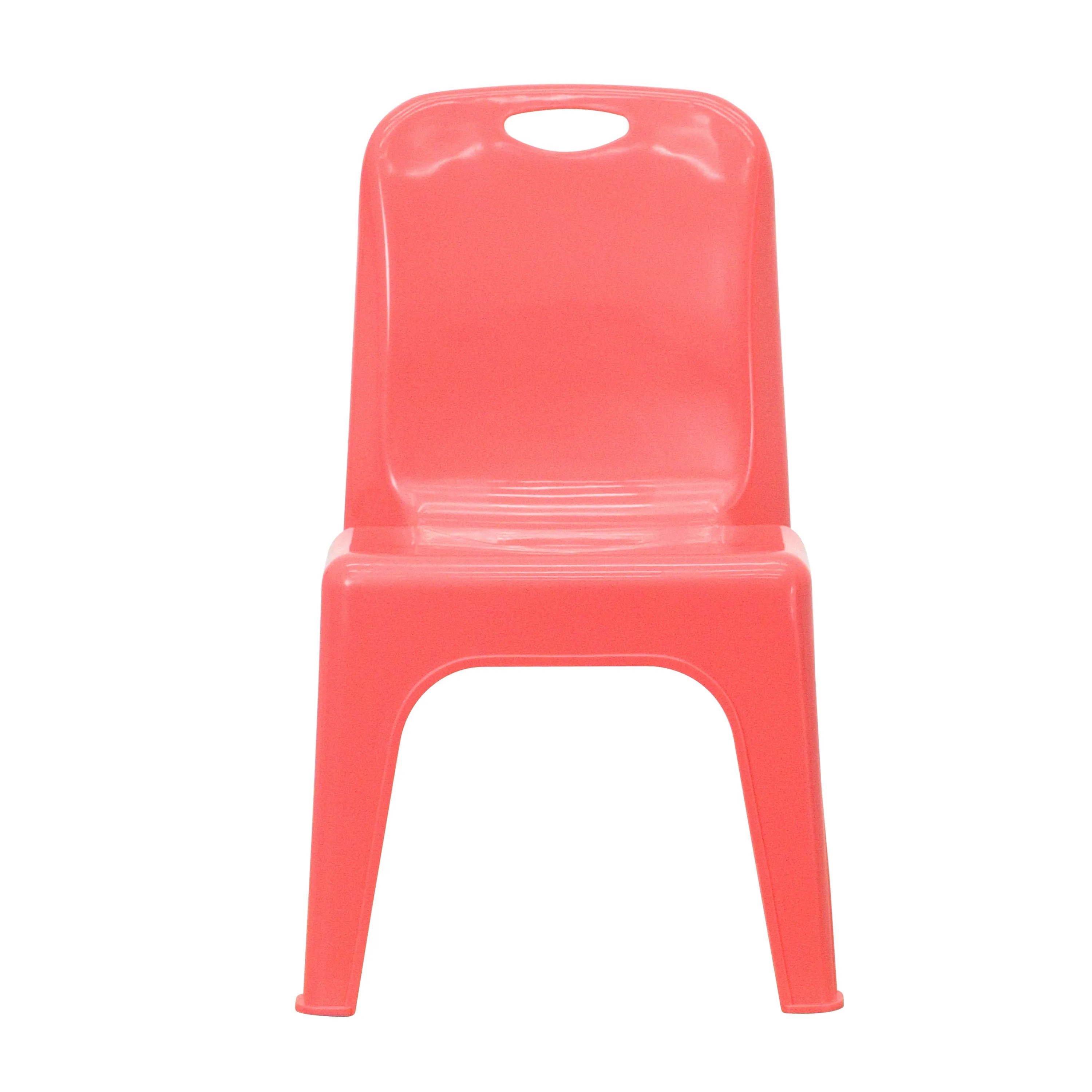 4 Pack Plastic Stackable School Chair with Carrying Handle and 11'' Seat Height