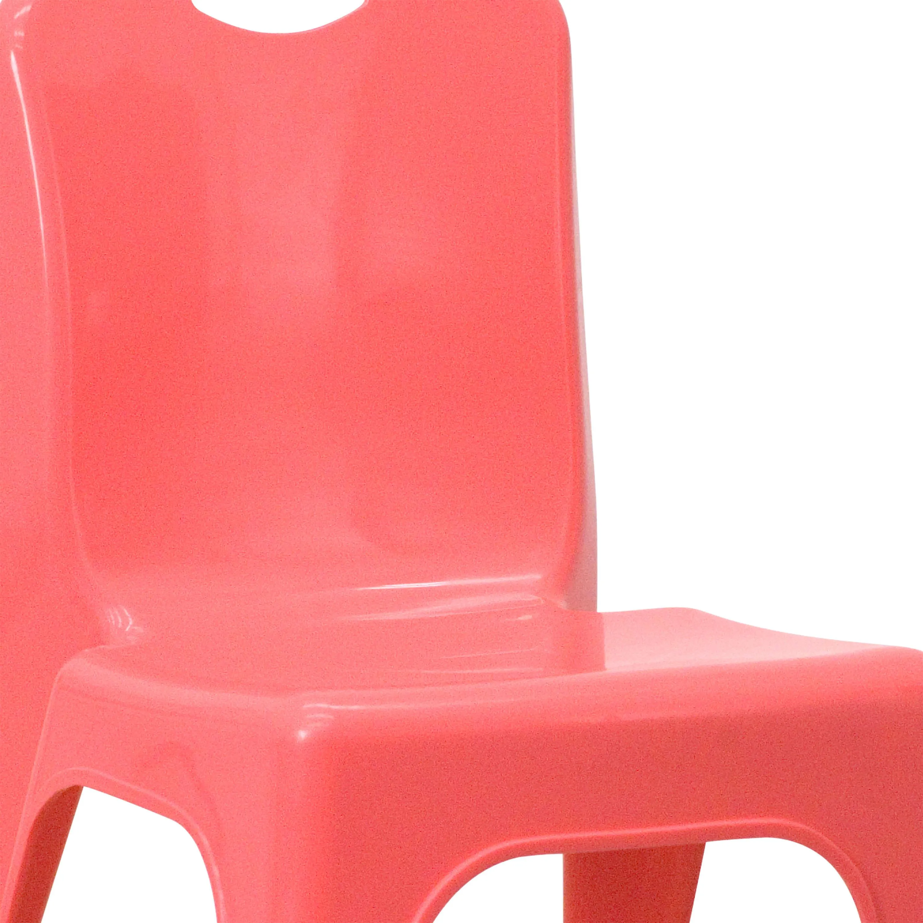 4 Pack Plastic Stackable School Chair with Carrying Handle and 11'' Seat Height