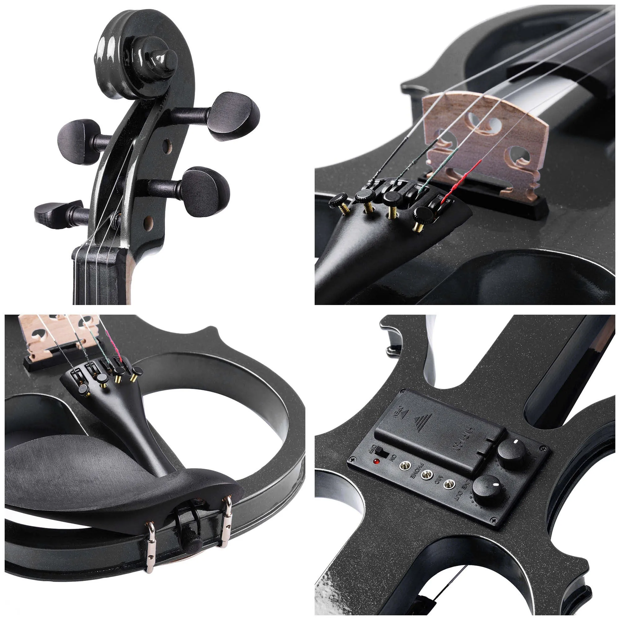 4/4 Violin Electric Violin(right hand)Black