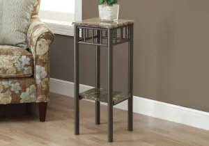 Accent Table - Cappuccino Marble / Bronze Metal