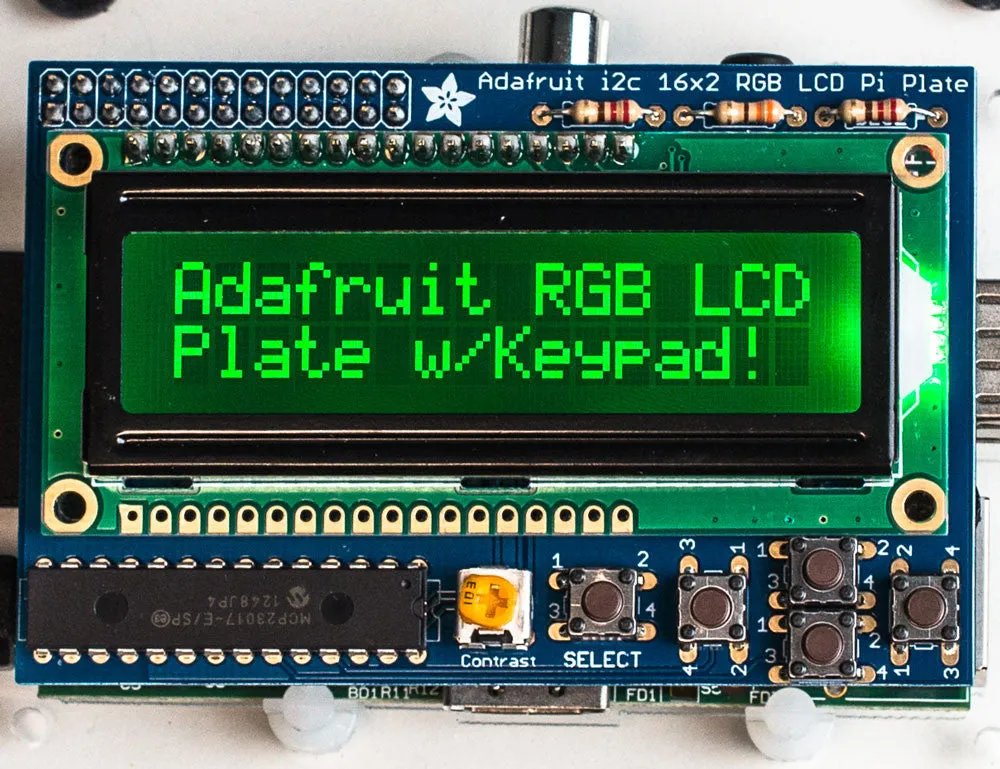 Adafruit RGB Negative 16x2 LCD Keypad Kit for Raspberry Pi