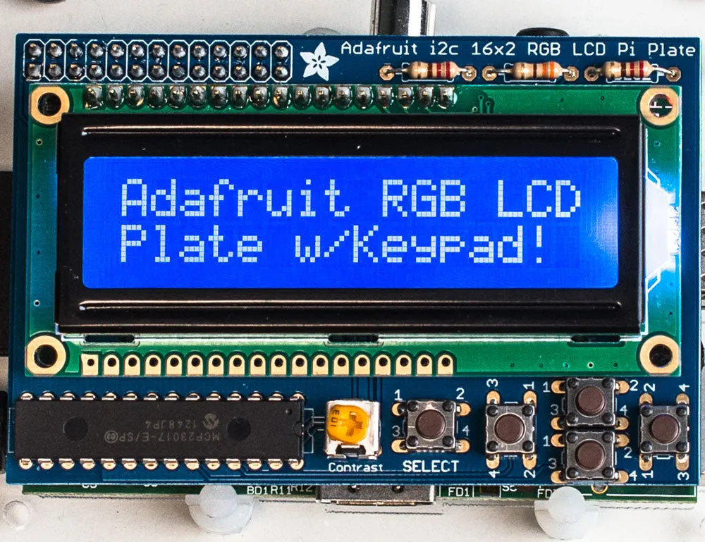 Adafruit RGB Negative 16x2 LCD Keypad Kit for Raspberry Pi