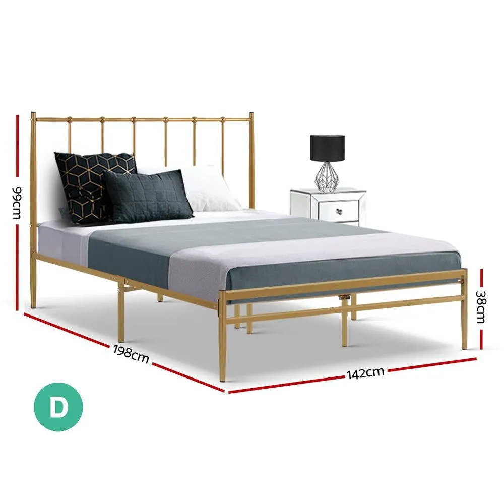 Amor Double Metal Bed Frame Gold