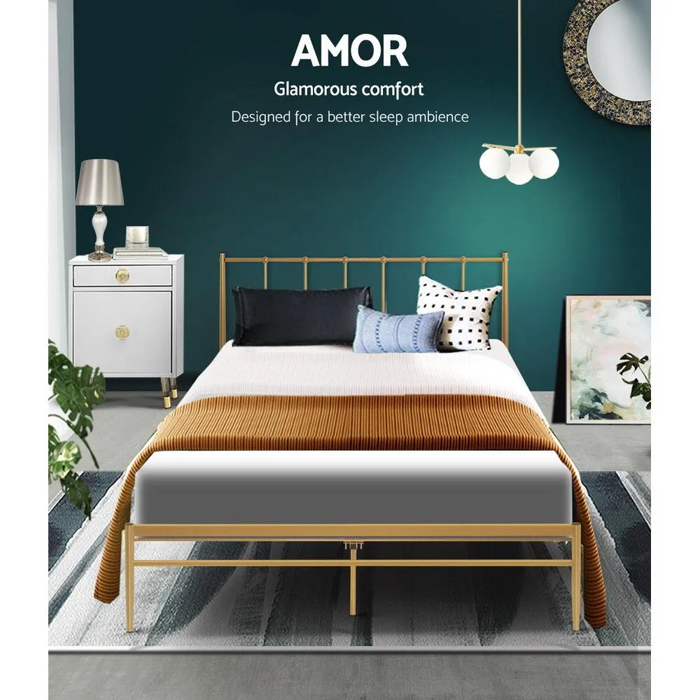 Amor Double Metal Bed Frame Gold