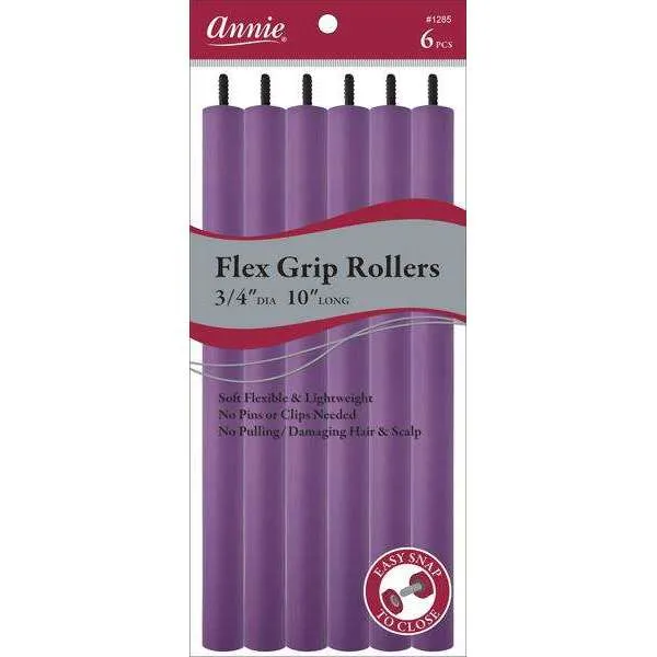 Annie Flex Grip Rollers 3/4In Dia 10In Long 6Ct Purple (1285)