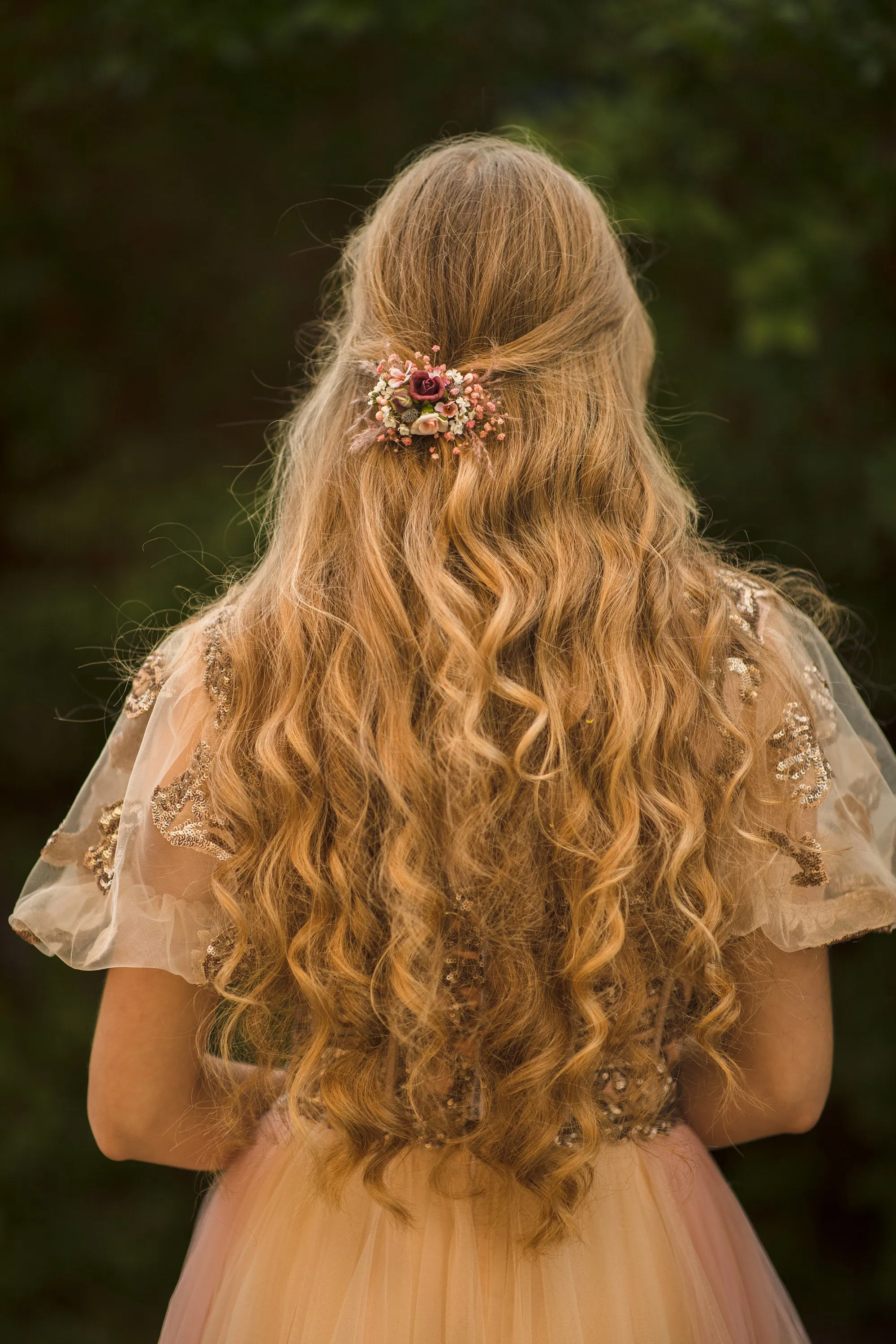 Autumn romantic flower hair clip Wedding hair clip Baby's breath bridal clip Hair accessories for bride Autumn wedding hair piece Magaela