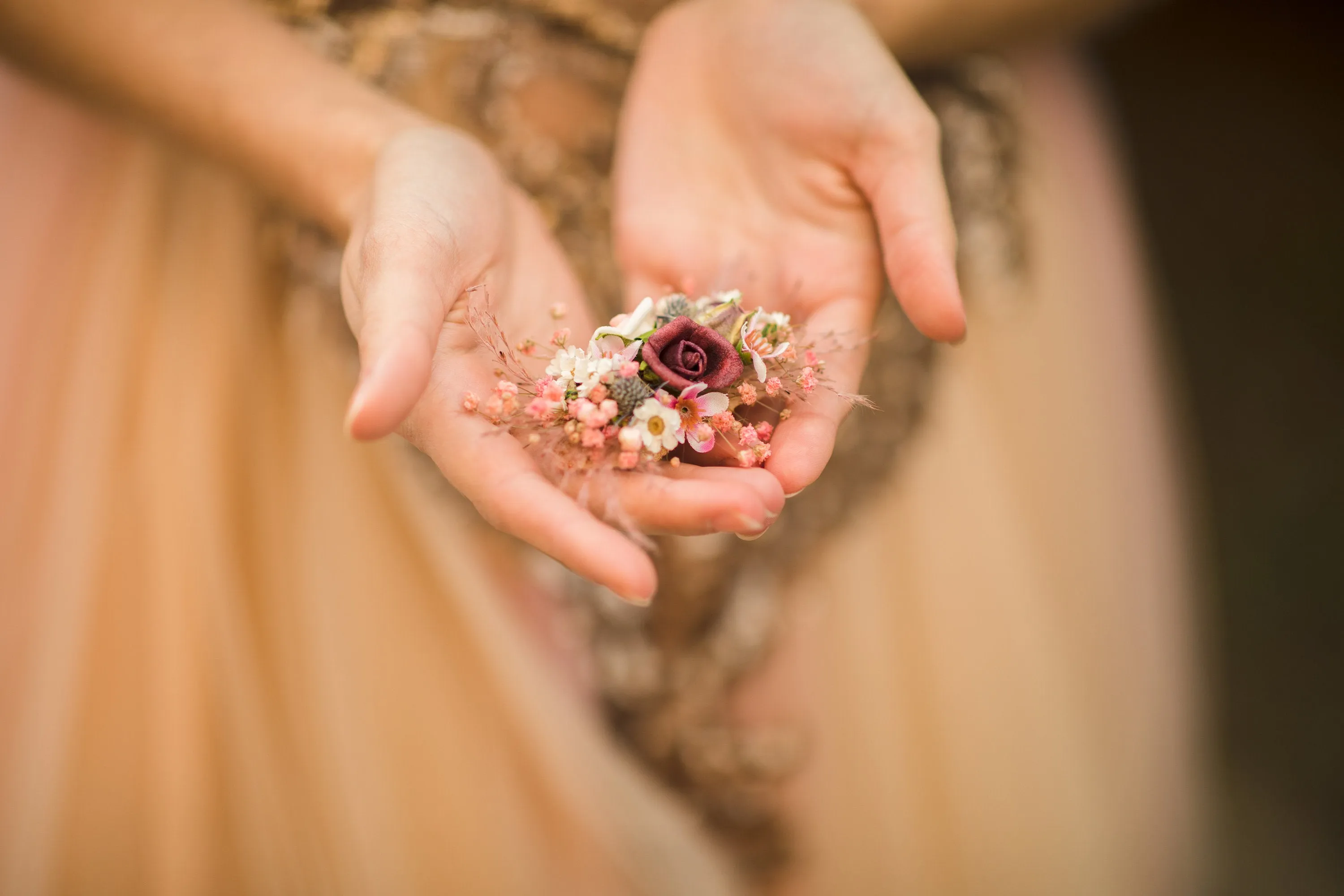 Autumn romantic flower hair clip Wedding hair clip Baby's breath bridal clip Hair accessories for bride Autumn wedding hair piece Magaela