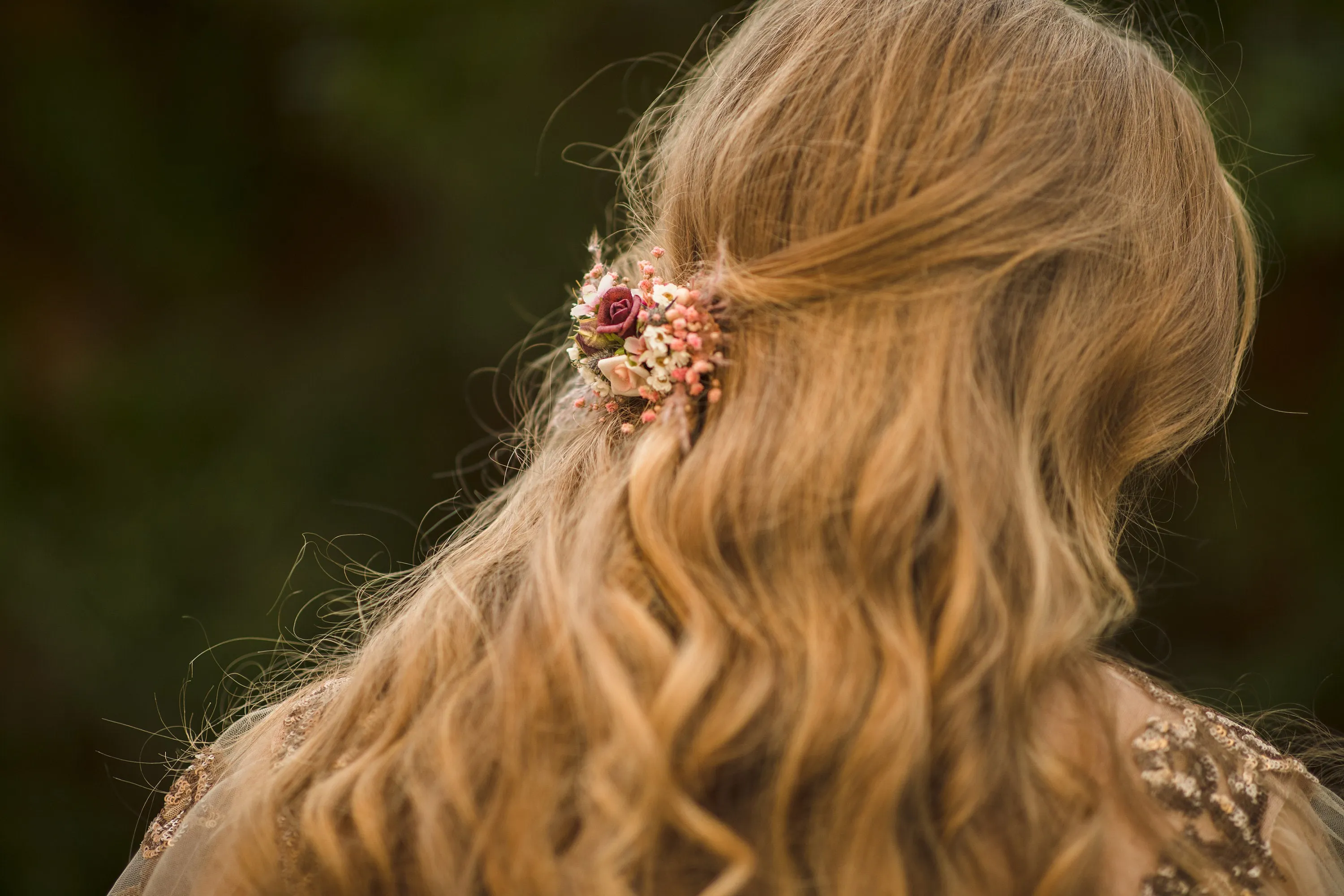 Autumn romantic flower hair clip Wedding hair clip Baby's breath bridal clip Hair accessories for bride Autumn wedding hair piece Magaela