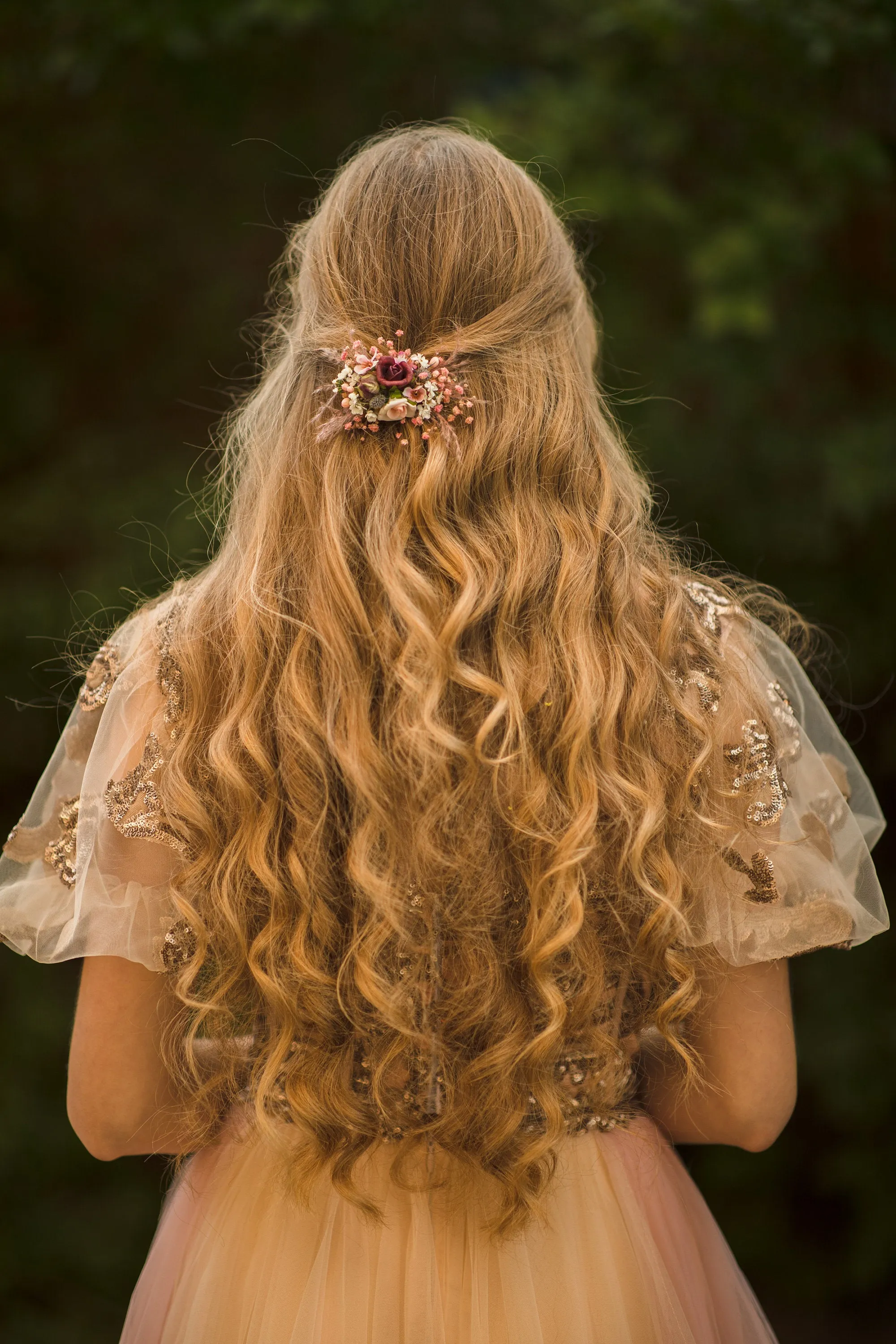 Autumn romantic flower hair clip Wedding hair clip Baby's breath bridal clip Hair accessories for bride Autumn wedding hair piece Magaela