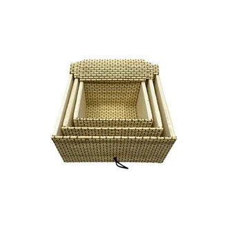 Bamboo Decorative Storage Box With Soft Lid