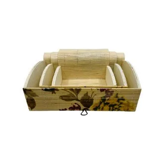 Bamboo Decorative Storage Box With Soft Lid