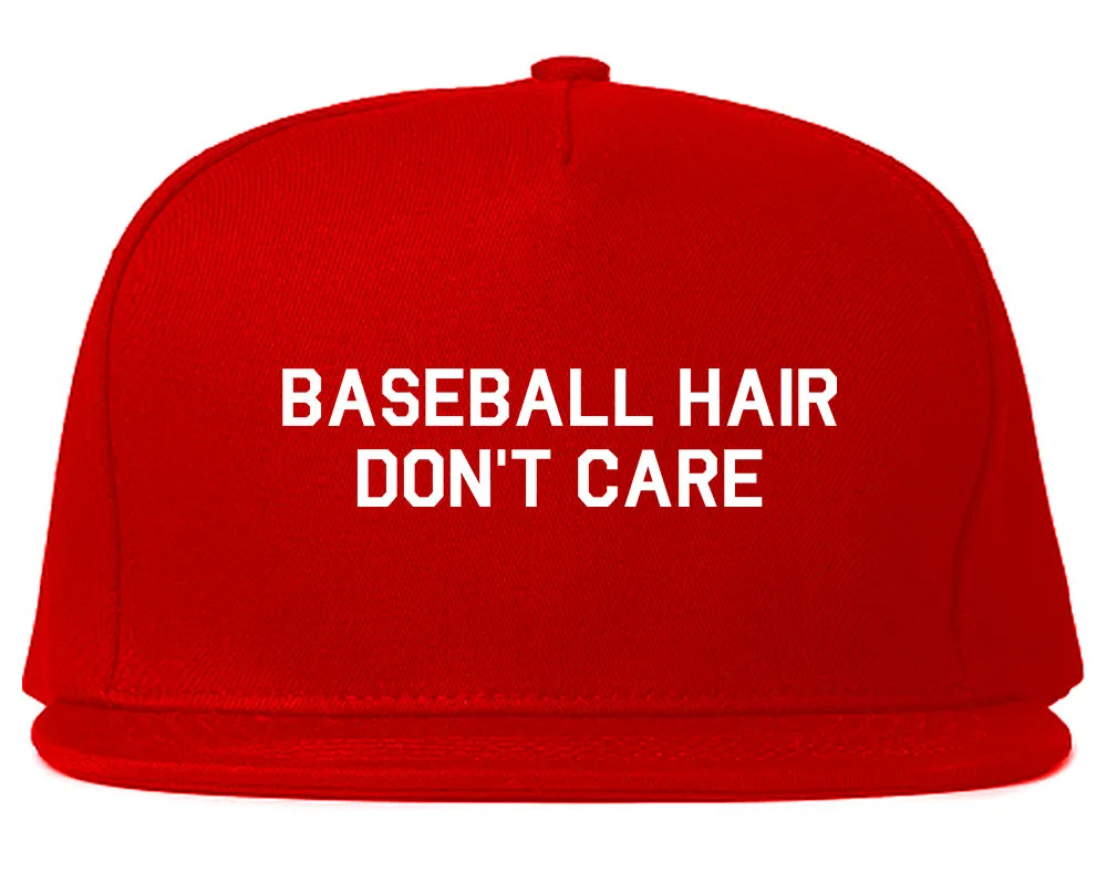 Baseball Hair Dont Care Mens Snapback Hat