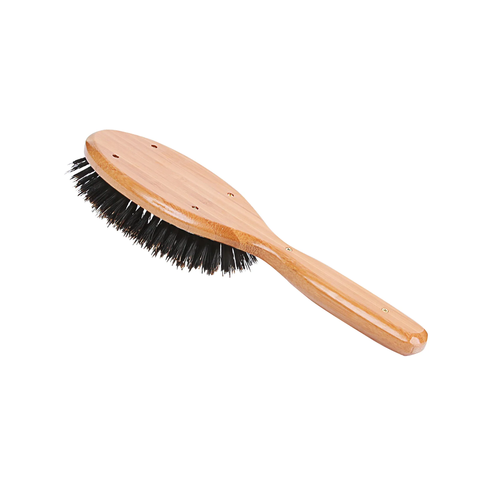 Bass Brushes 899 Dark Bamboo | Large Oval Hairbrush with Firm Natural Bristles