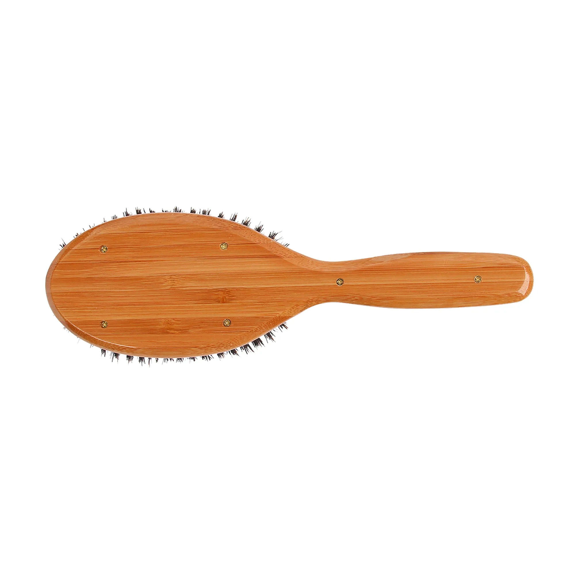 Bass Brushes 899 Dark Bamboo | Large Oval Hairbrush with Firm Natural Bristles