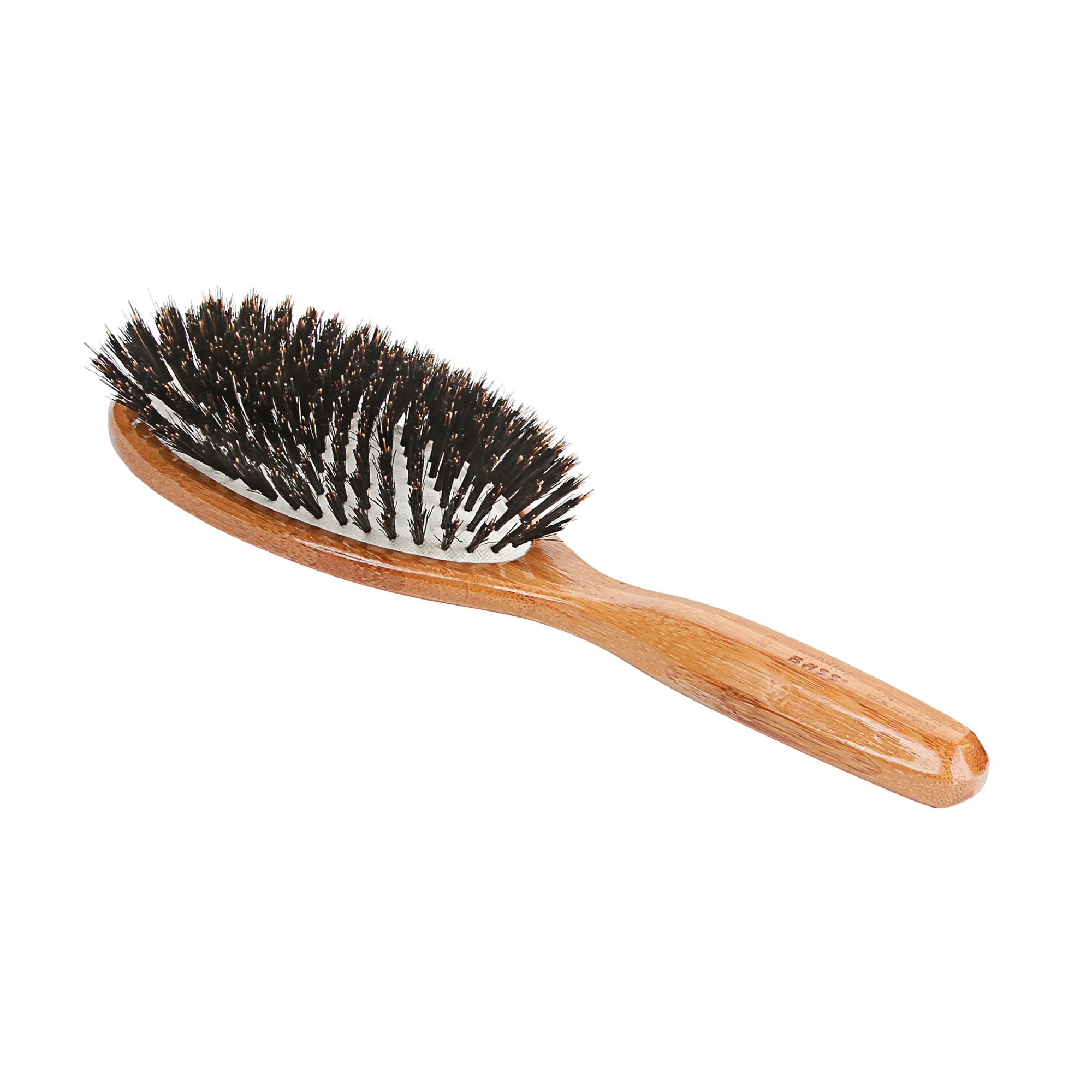 Bass Brushes 899 Dark Bamboo | Large Oval Hairbrush with Firm Natural Bristles