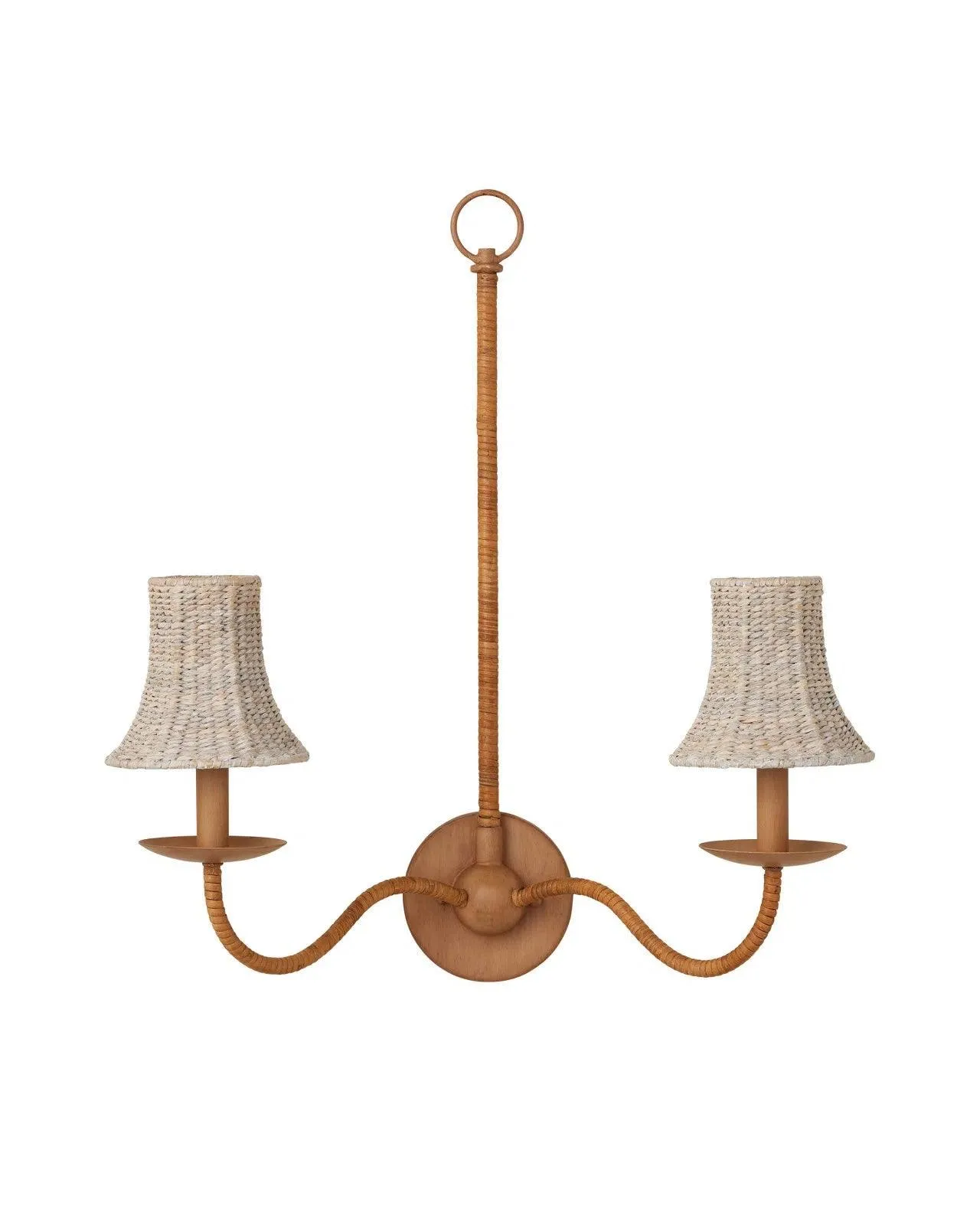 Bell Whitewashed Seagrass Chandelier Shade