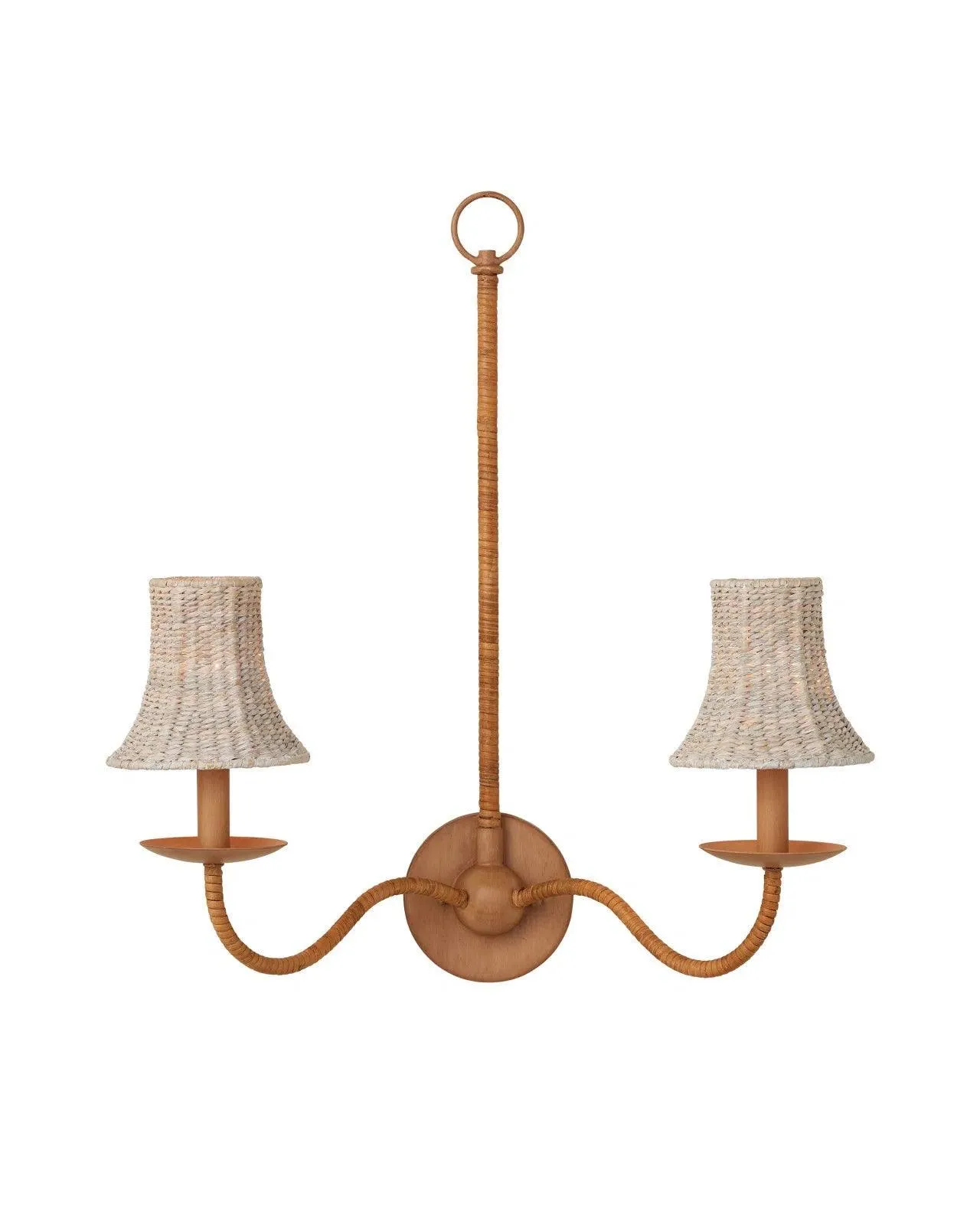 Bell Whitewashed Seagrass Chandelier Shade