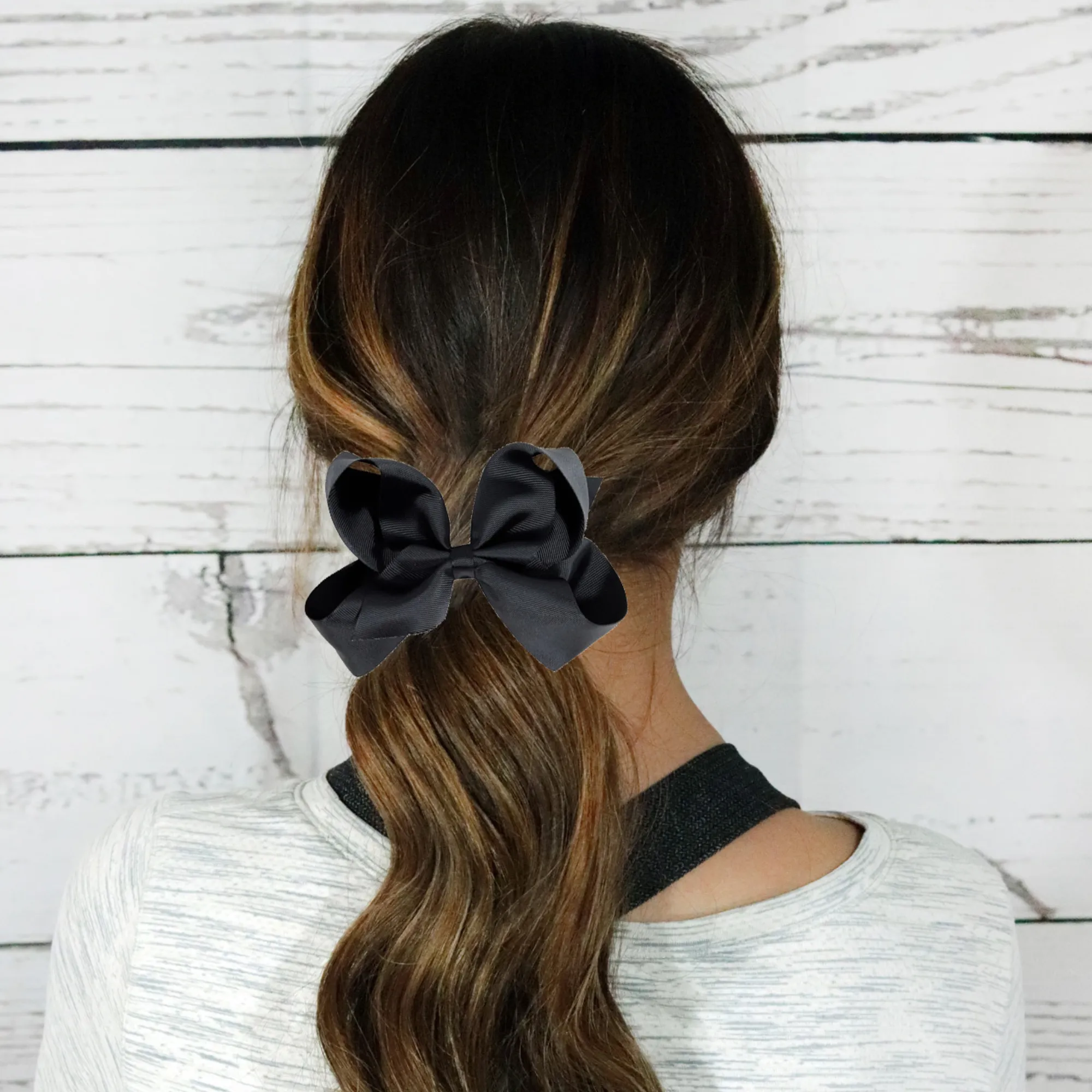 Black Classic Hair Bows - 10 Pack