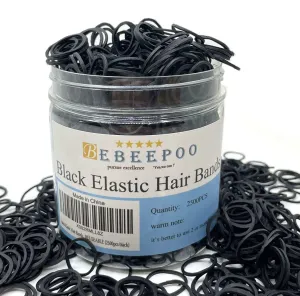 Black Elastic Hair Ties Bands with Box - 2500Pcs