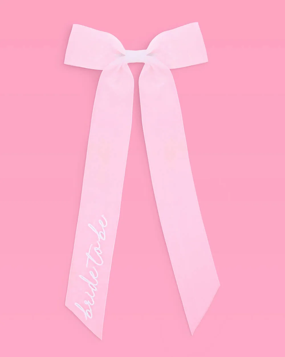 Bride To Be Bow - white embroidered bow