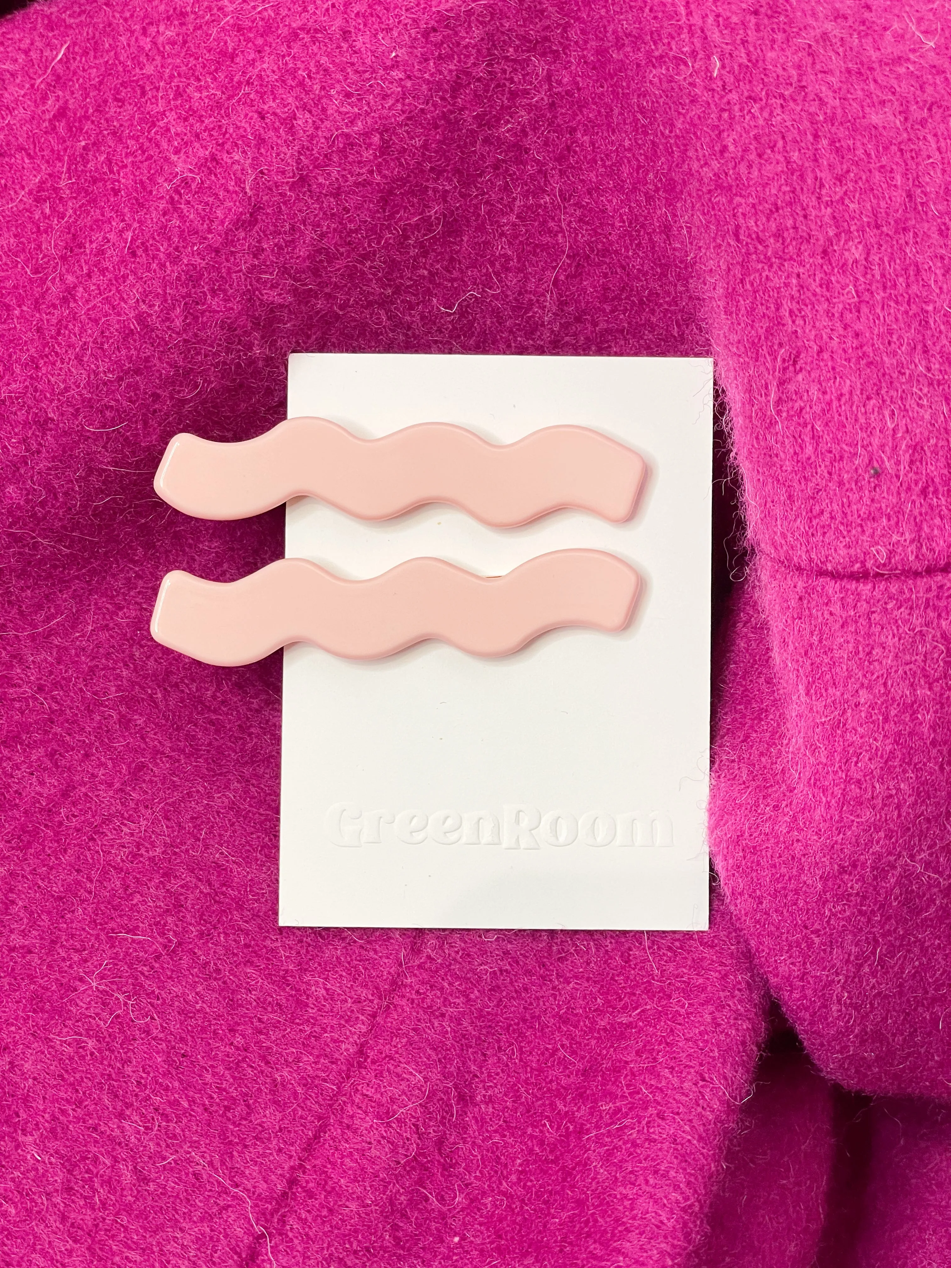 Bubblegum Pink Cellulose Acetate Squiggle Alligator Hair Clips - 2 Pack