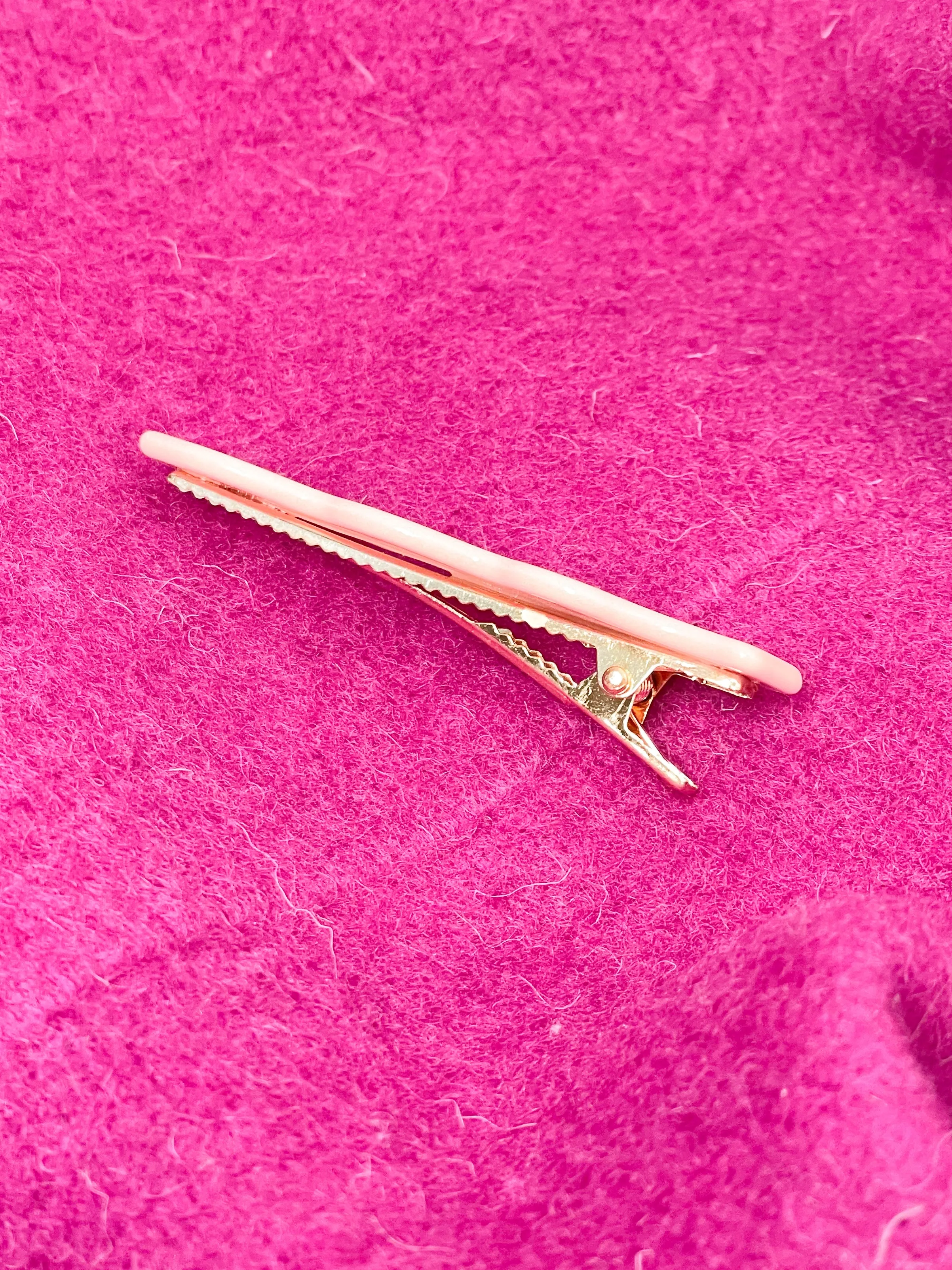 Bubblegum Pink Cellulose Acetate Squiggle Alligator Hair Clips - 2 Pack