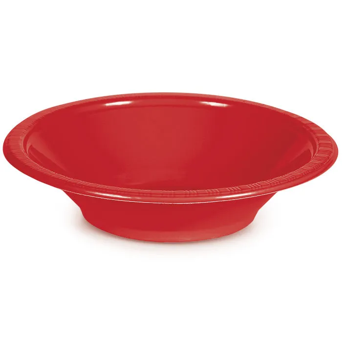 Bulk Classic Red 12 oz Plastic Bowls (240 per Case)