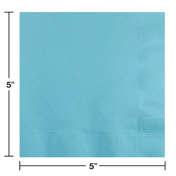 Bulk Pack of 100 Pastel Blue Beverage Napkins 2Ply