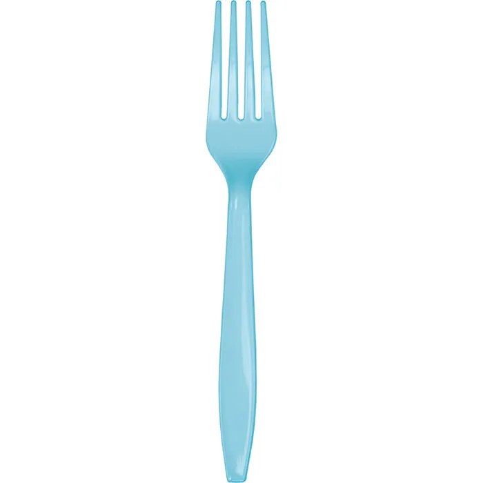 Bulk Pastel Blue Plastic Forks (288 per Case)