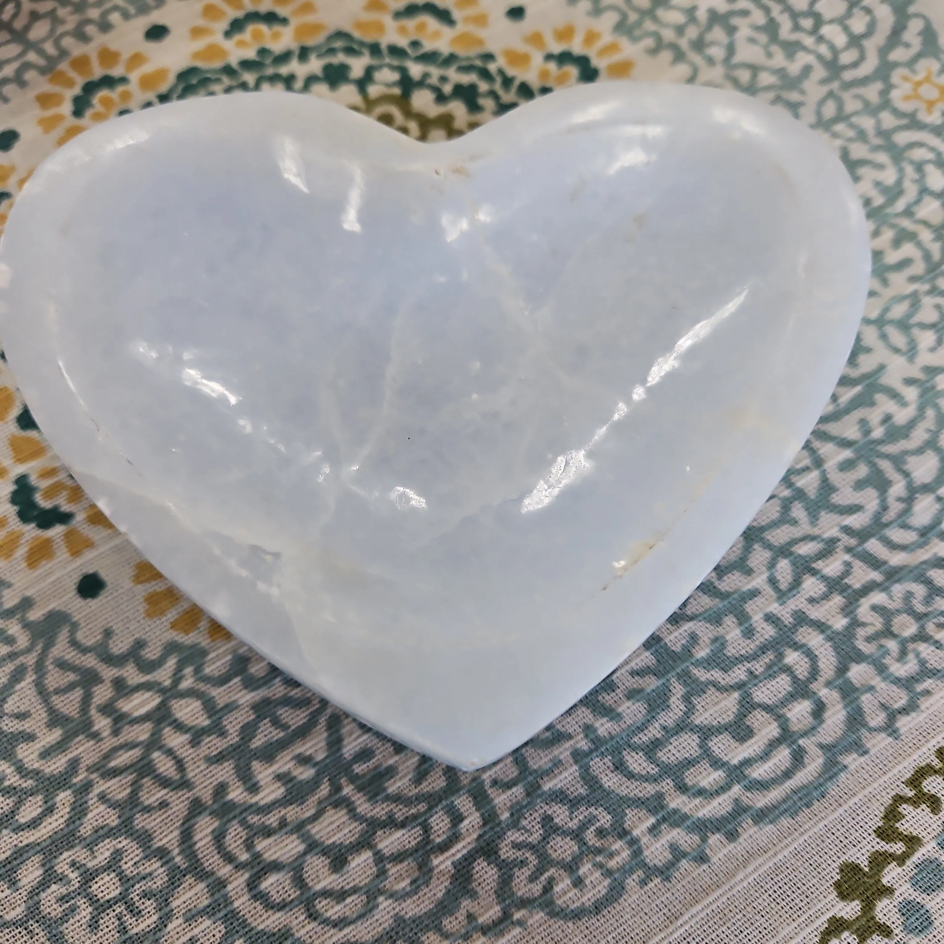 Calcite, Blue - Heart Shaped Bowl