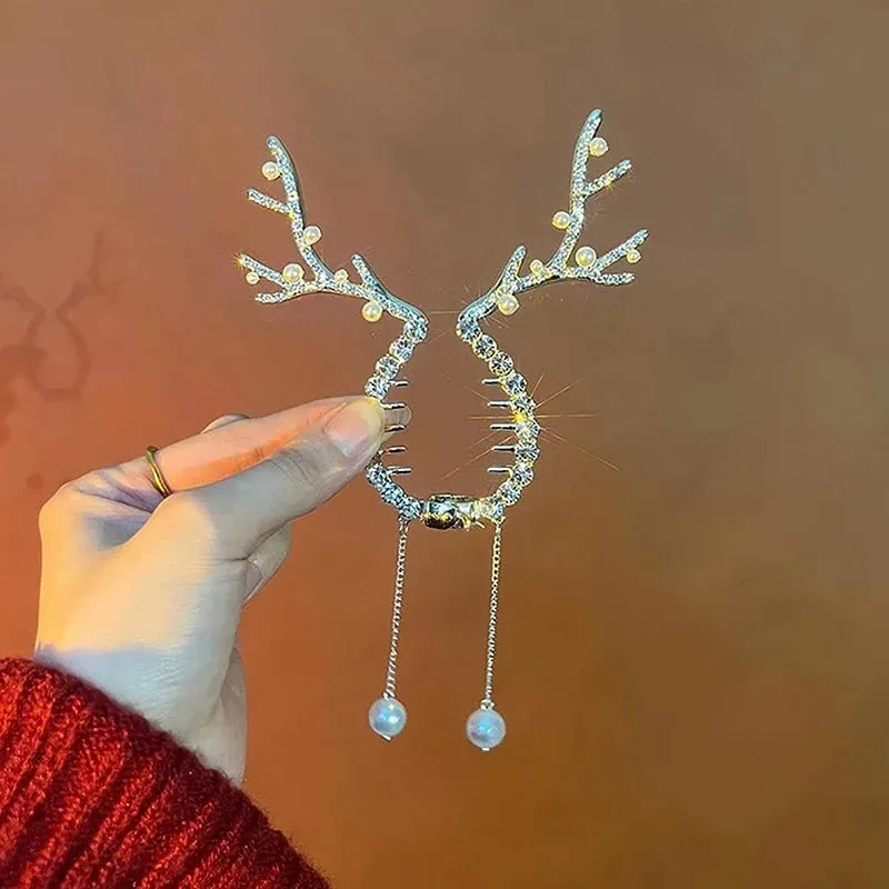 Christmas Deer Antler Hair Clips – Festive Hair Accessories for Girls' Holiday Cheer!