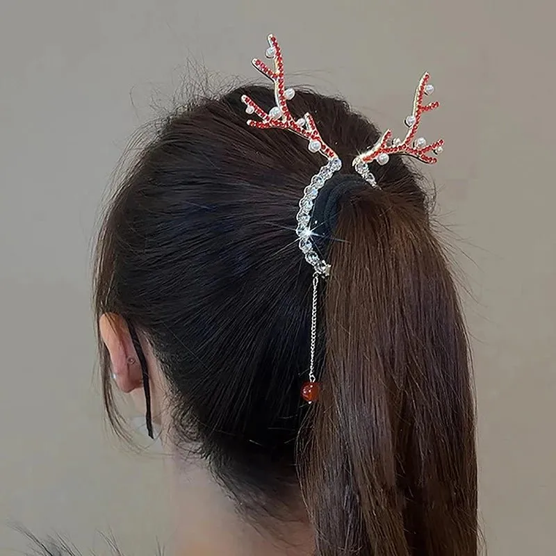 Christmas Deer Antler Hair Clips – Festive Hair Accessories for Girls' Holiday Cheer!