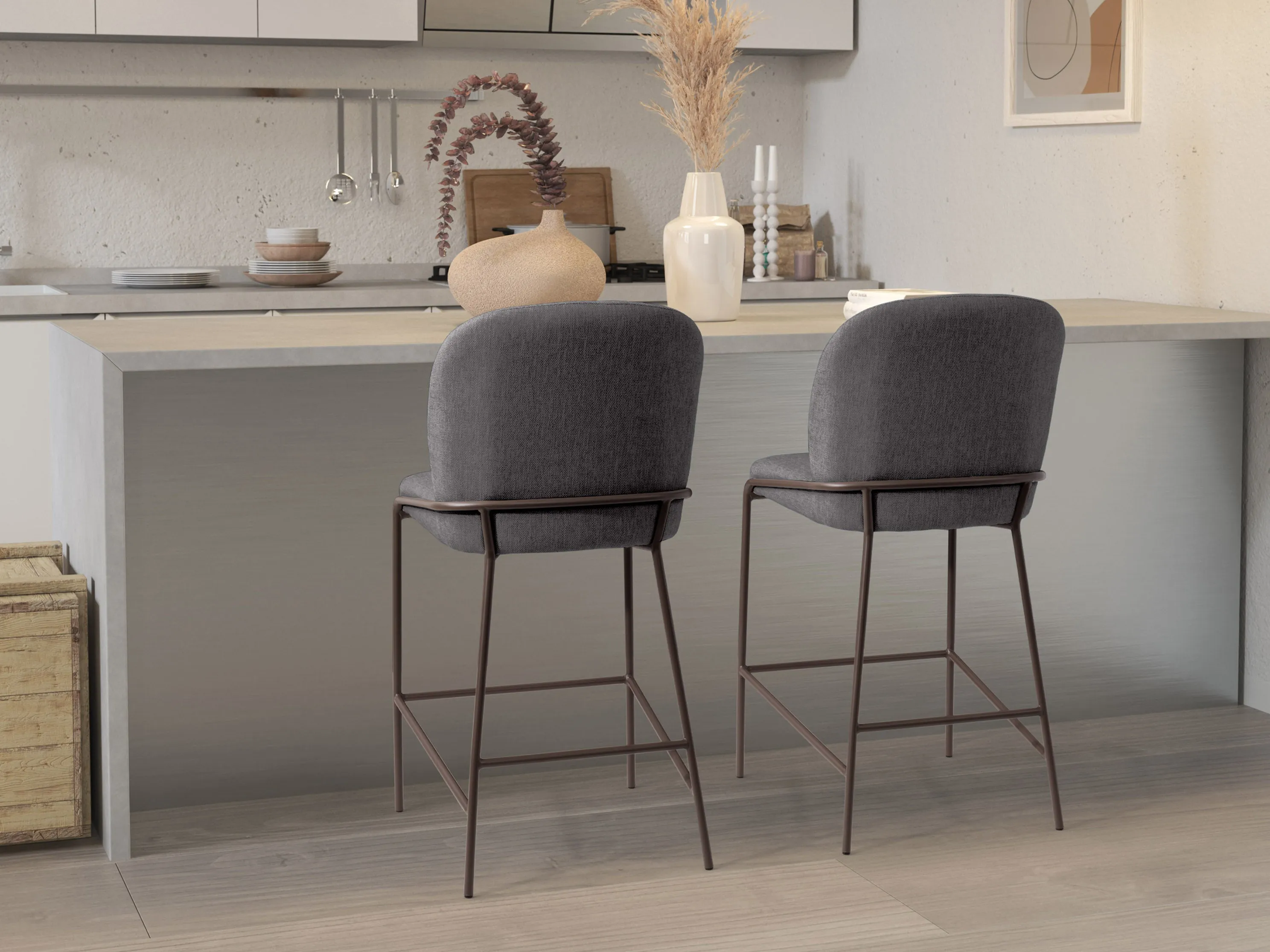 Dark Grey Modern Bar Stool