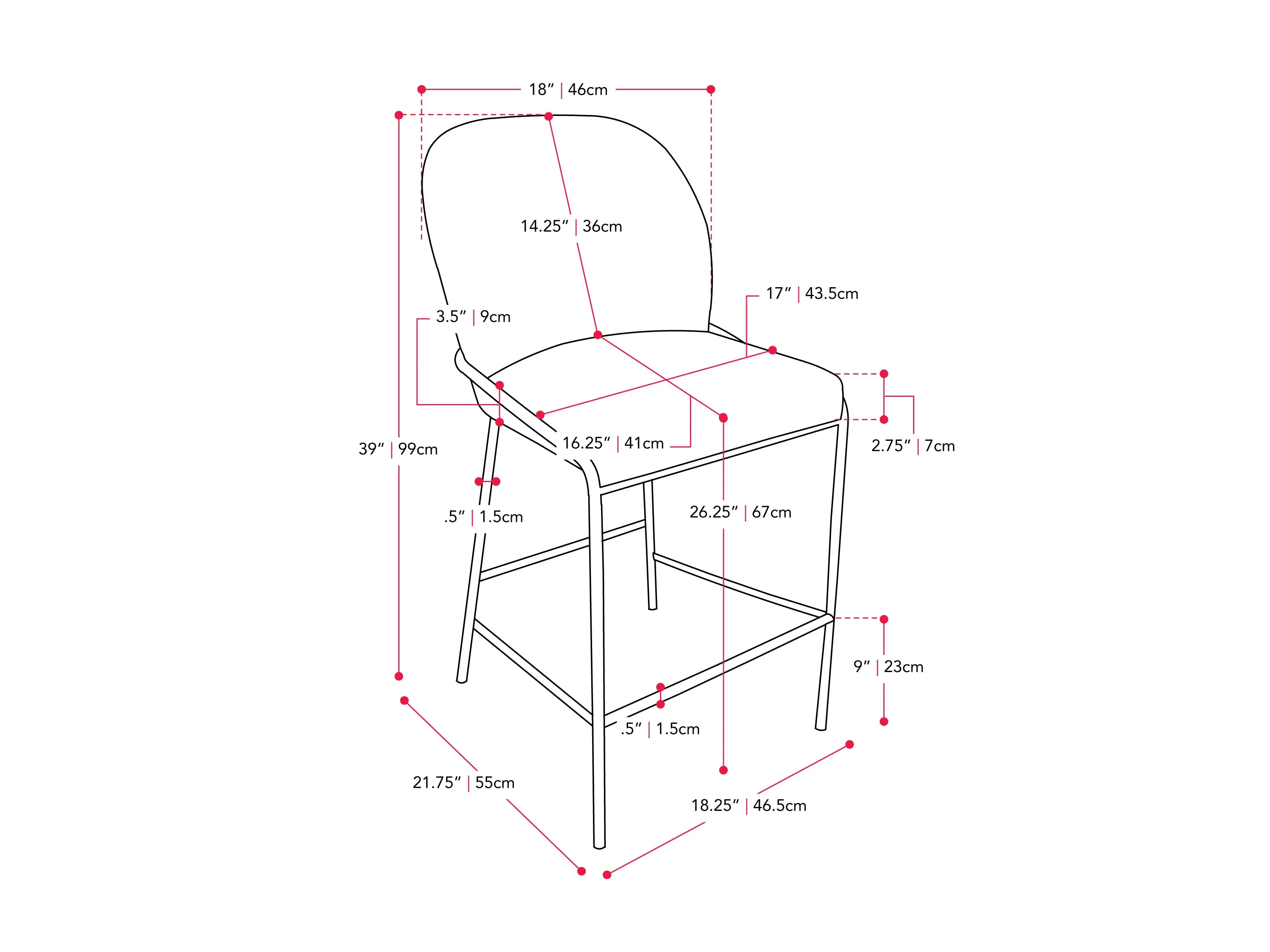 Dark Grey Modern Bar Stool