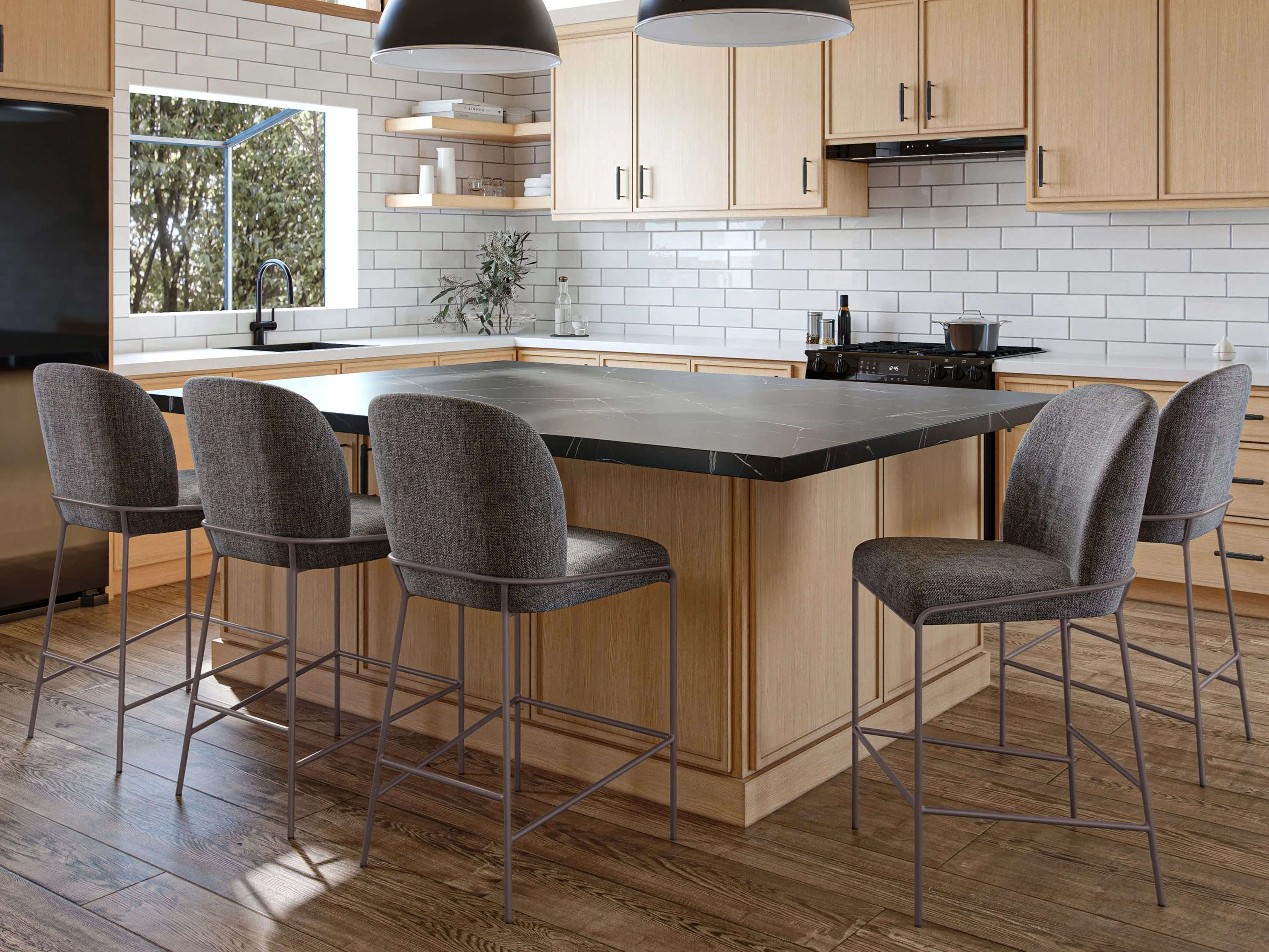 Dark Grey Modern Bar Stool