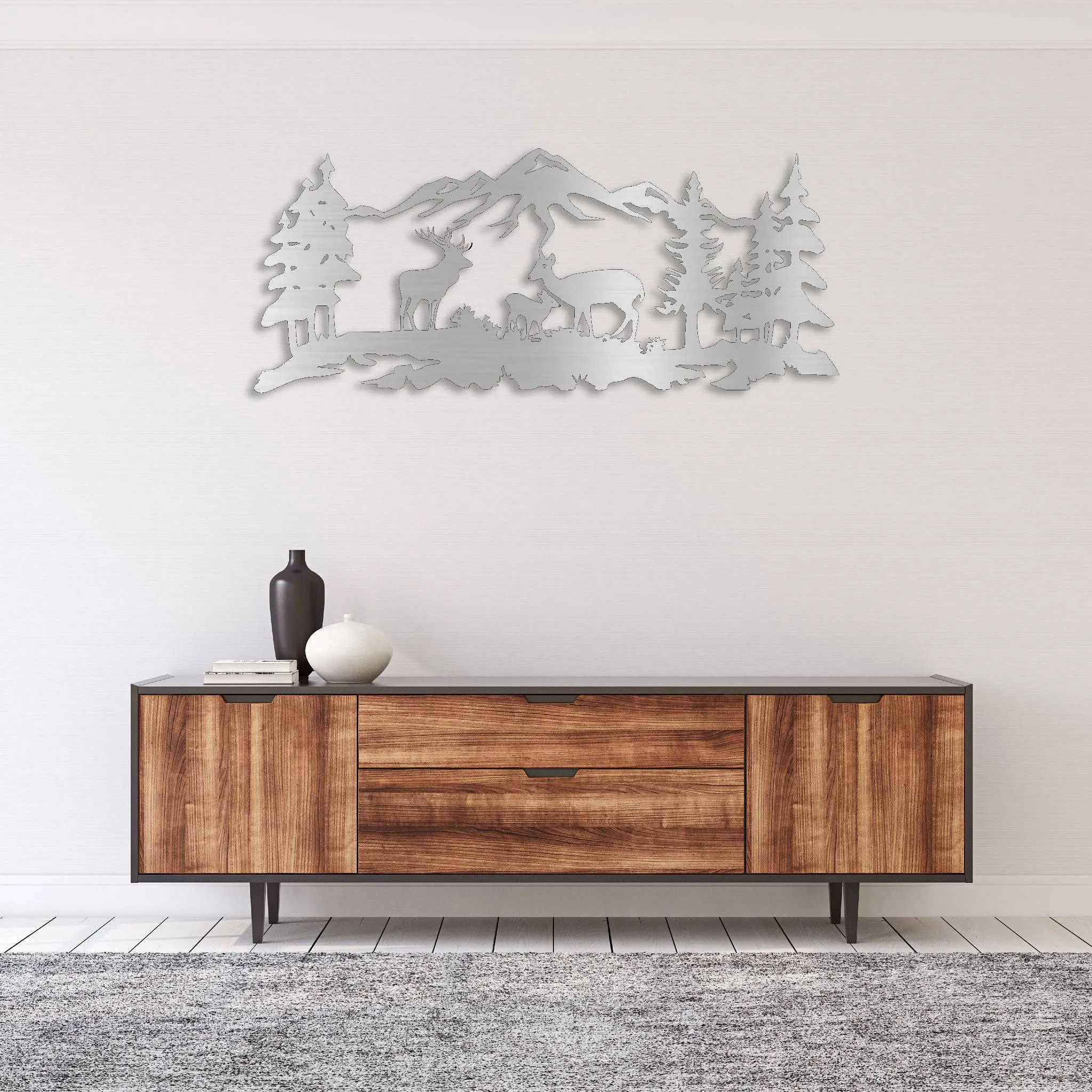 Deer Grazing - Metal Wall Art