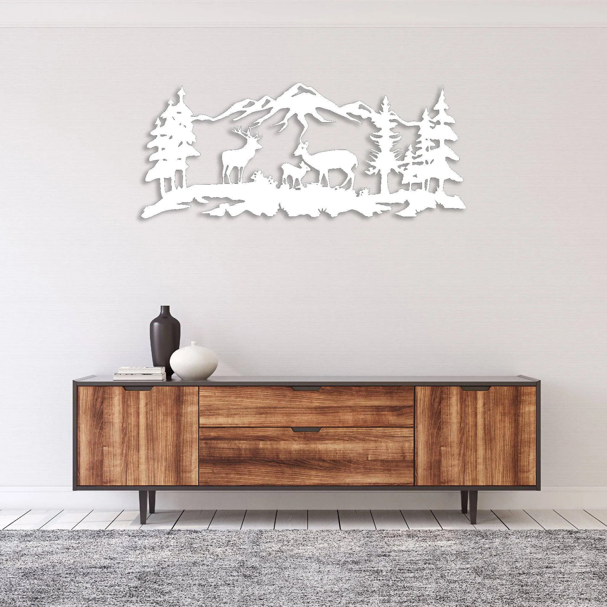 Deer Grazing - Metal Wall Art