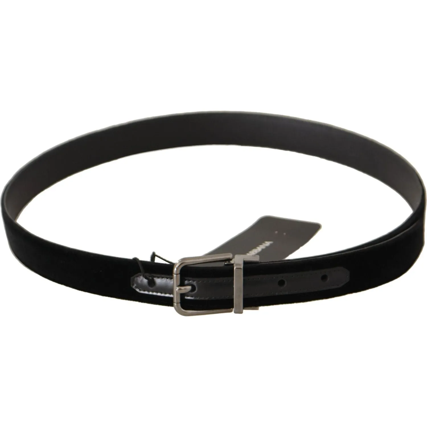 Dolce & Gabbana Elegant Black Cotton-Leather D&G Belt